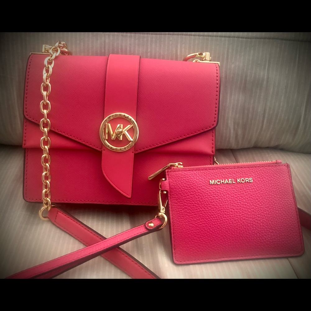 Michael Kors Bag w/mini Wallet Watermelon Pink